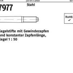 Kegelstift DIN 7977 Gewindezapfen 6x 45 Stahl Kegel 1:50 25 Stück