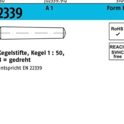 Kegelstift ISO 2339 gedreht 2x 30 A 1 Kegel 1:50 50 Stück