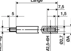 KÄFER Verlängerungsstück L.50mm Messbolzen-D.4mm z.Messuhren - 62511