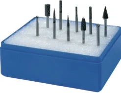 Kleinfrässtiftesatz Schaft-D.3mm 10-tlg.HM Verz.Kreuz Ku.-Kass.TECWERK
