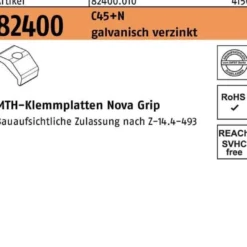 Klemmplatte R 82400 Nova Grip M10 C45+N galv.verz. 200 Stück MTH