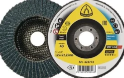 KLINGSPOR Fächerscheibe SMT 624 Supra Ø 115 mm Körnung 120 12° konisch INOX Zirkonkorund - 322769