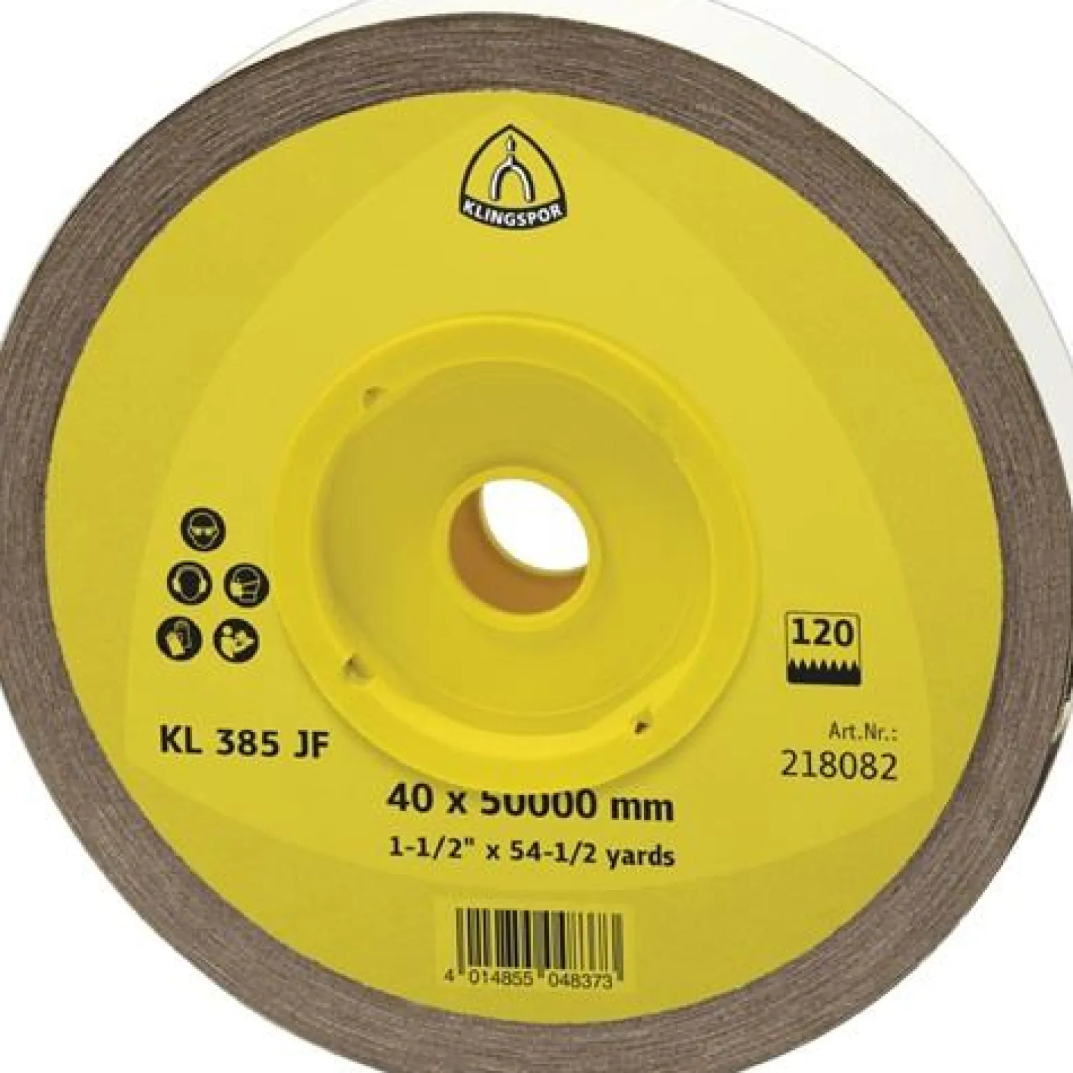 KLINGSPOR Schleifgeweberolle KL 385 JF 50 m x40 mm Körnung 180 - 218084