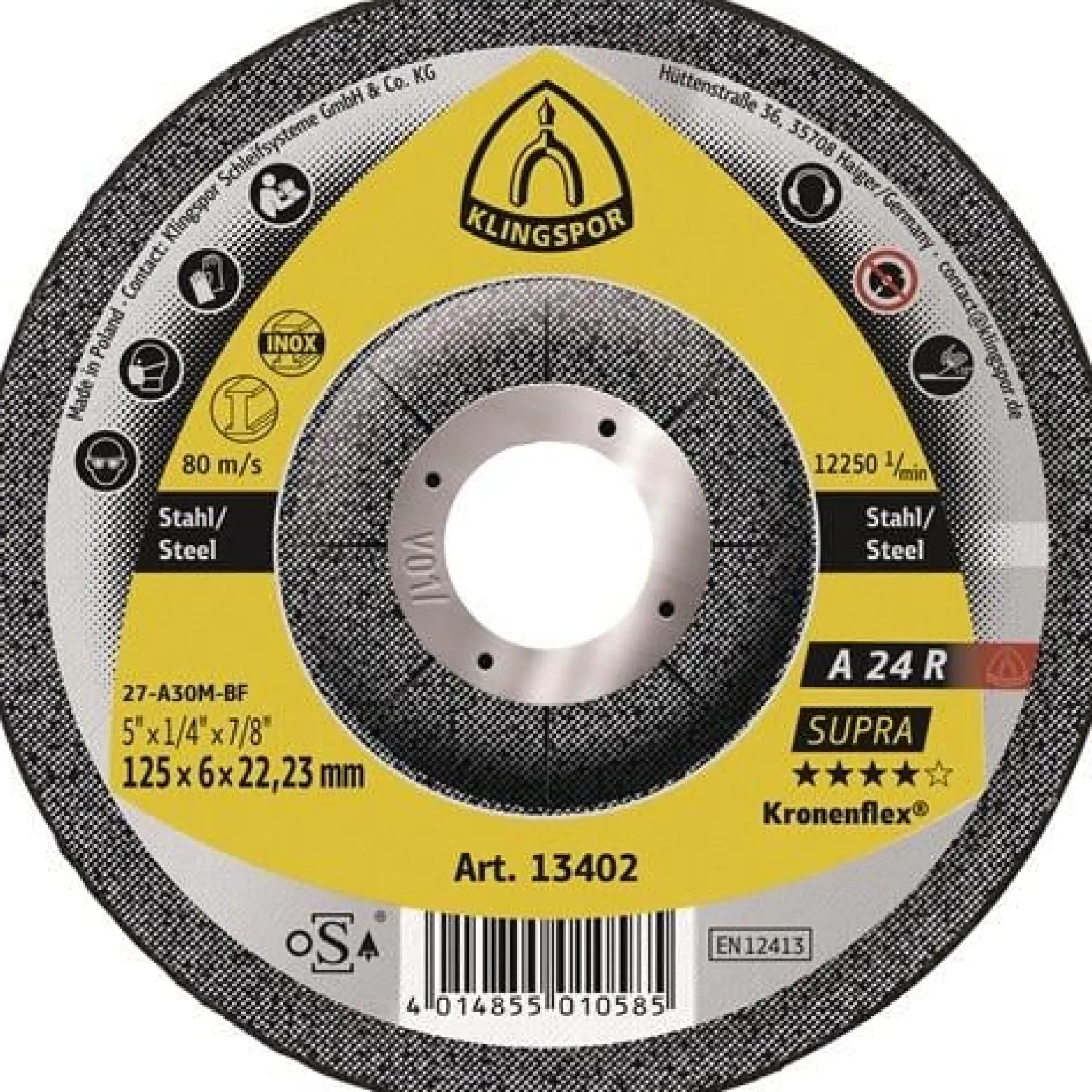 KLINGSPOR Schruppscheibe A 24 R Supra D 230 x S 6 mm - 13433