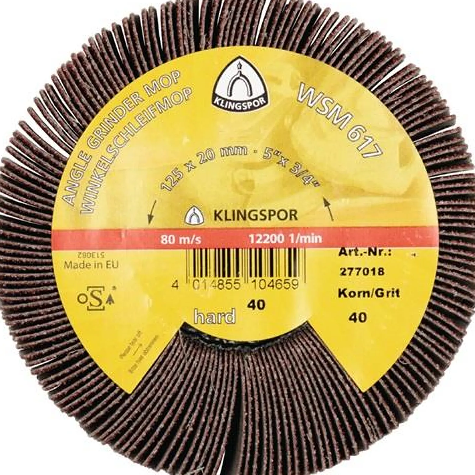 KLINGSPOR Winkelfächerschleifer WSM 617 40 braun - 277018