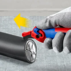 Knipex Abmantelungsmesser mit Gleitschuh und Ratschenfunktion - 1650145SB