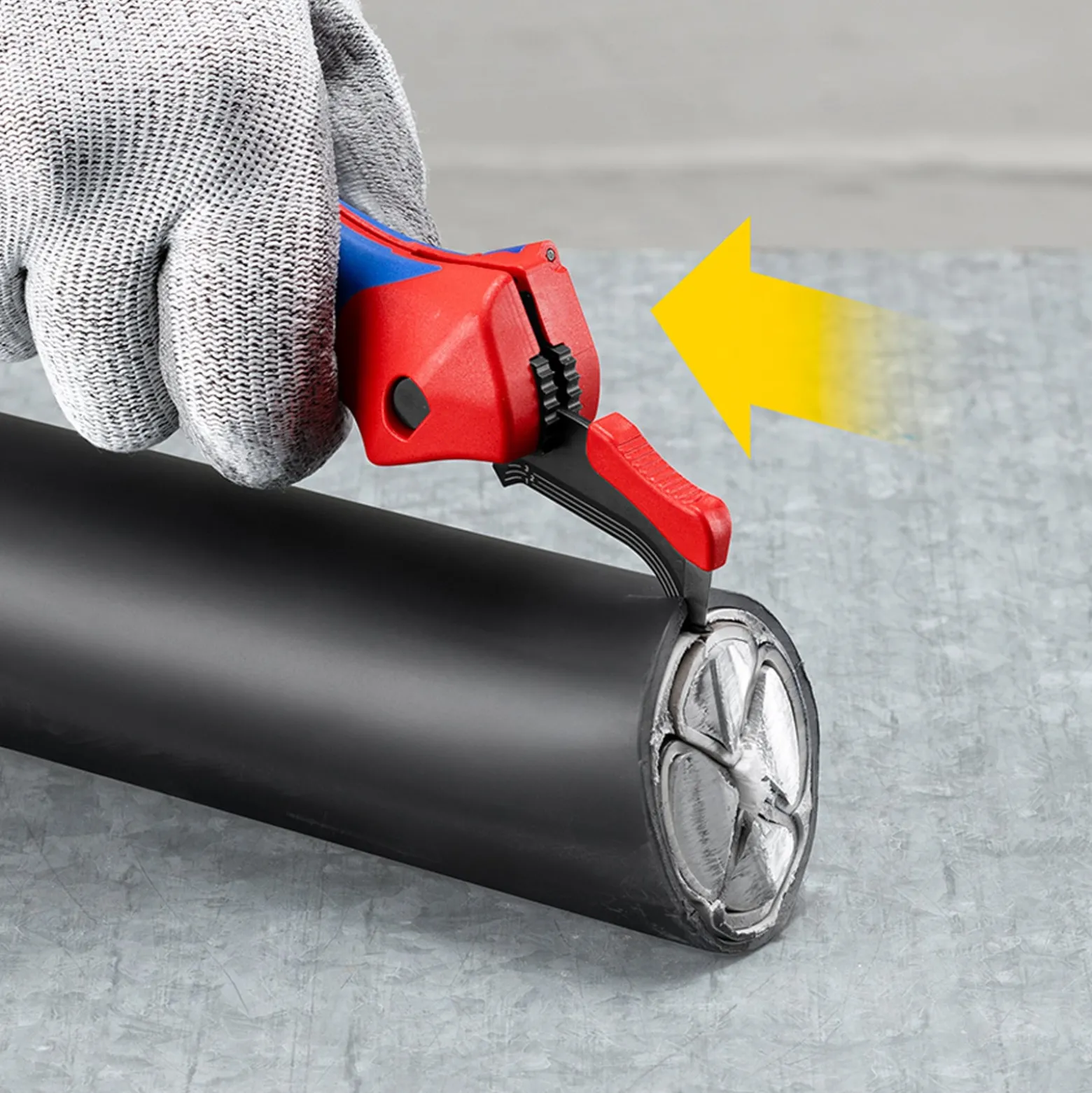 Knipex Abmantelungsmesser mit Gleitschuh und Ratschenfunktion - 1650145SB