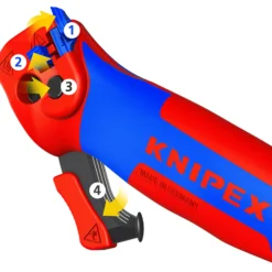 Knipex Abmantelungsmesser mit Gleitschuh und Ratschenfunktion - 1650145SB
