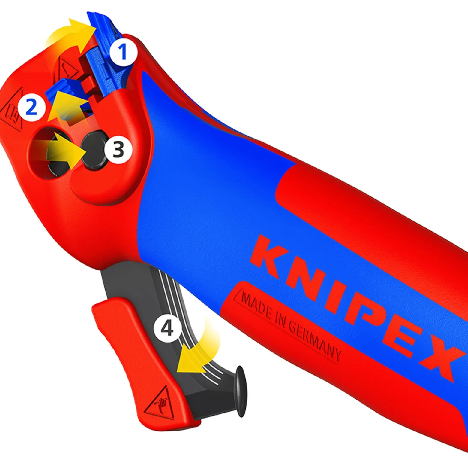 Knipex Abmantelungsmesser mit Gleitschuh und Ratschenfunktion - 1650145SB