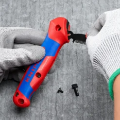 Knipex Abmantelungsmesser mit Gleitschuh und Ratschenfunktion - 1650145SB