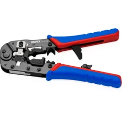 Knipex Crimpzange für Westernstecker brüniert, mit Mehrkomponenten-Hüllen 190 mm - 975113