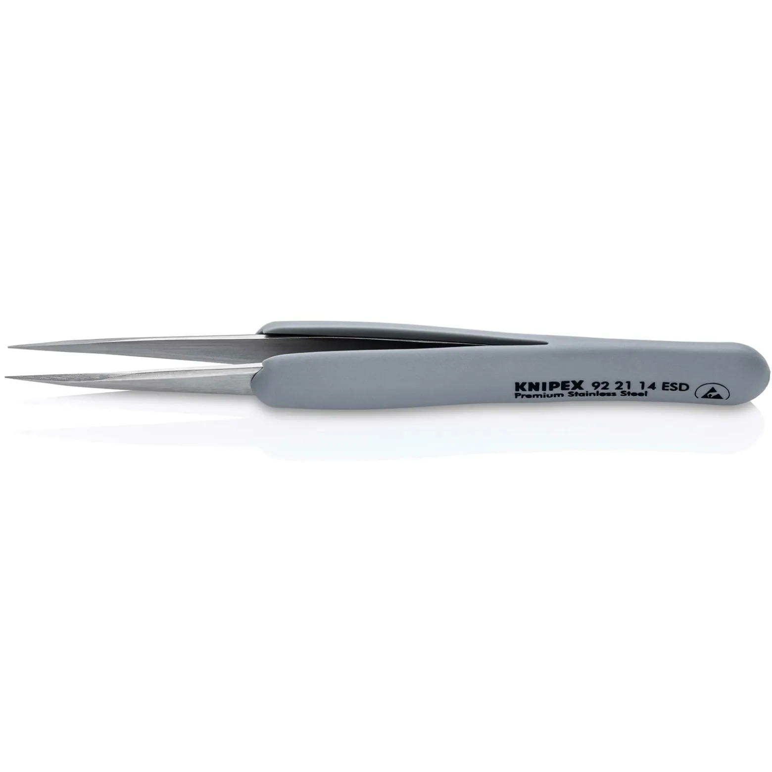 Knipex Gummi-Pinzette ESD Edelstahl 130 mm - 922114ESD