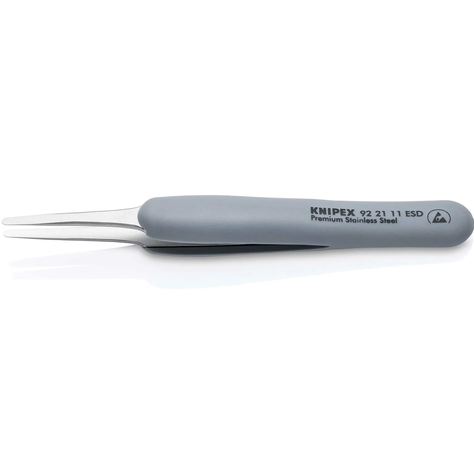 Knipex Gummi-Pinzette ESD Edelstahl 123 mm - 922111ESD