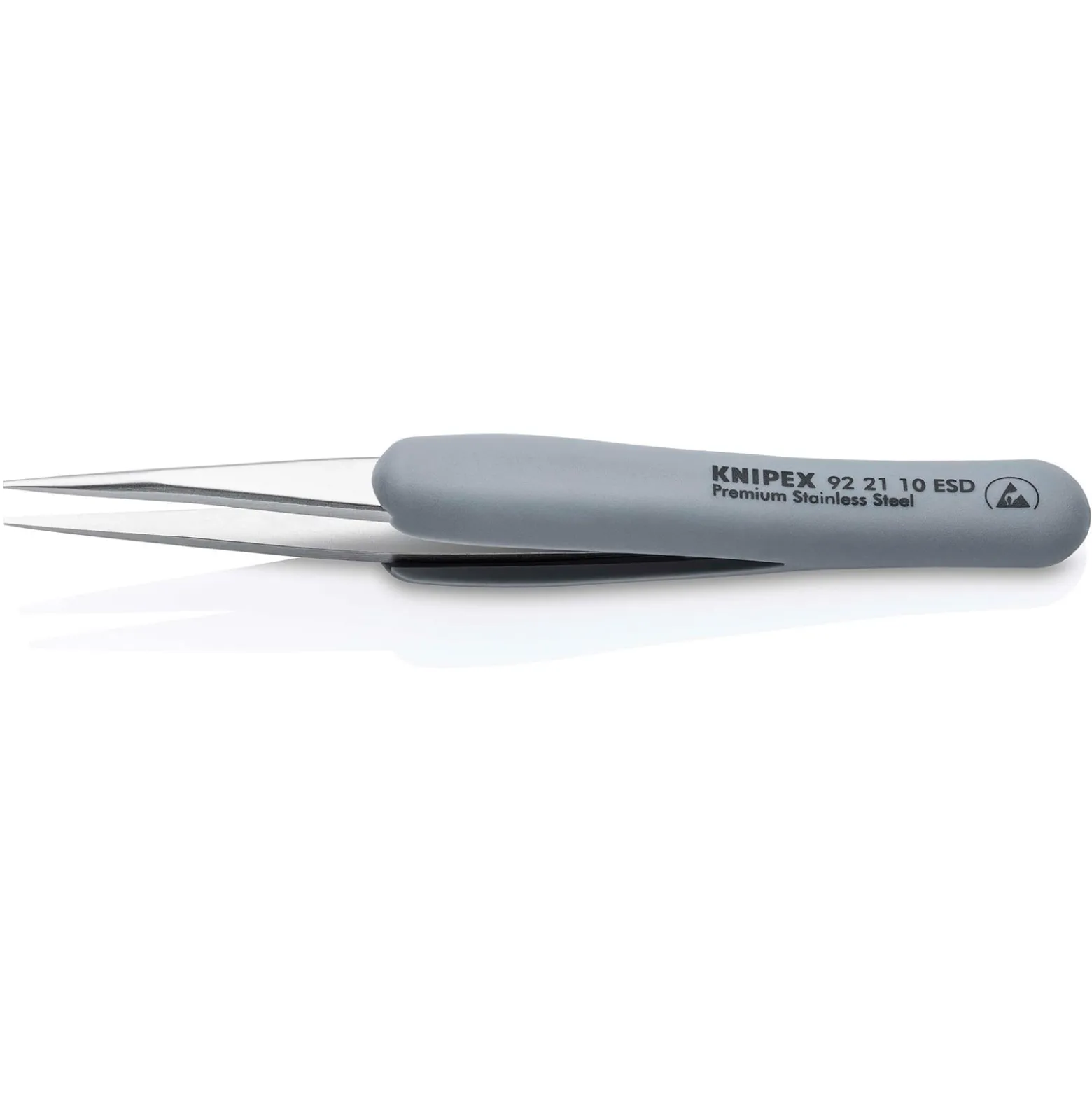 Knipex Gummi-Pinzette ESD Edelstahl 123 mm - 922110ESD