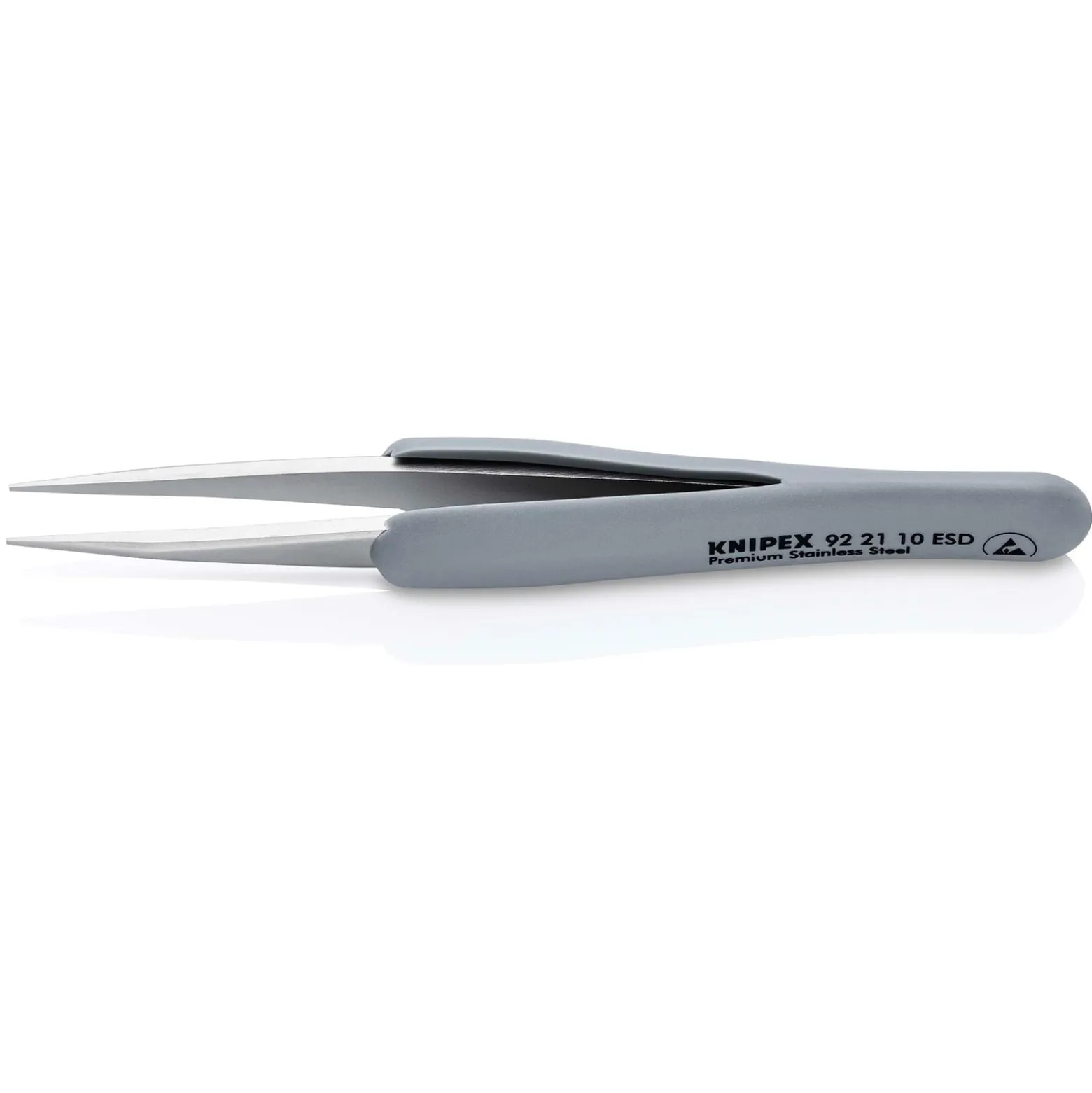 Knipex Gummi-Pinzette ESD Edelstahl 123 mm - 922110ESD