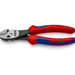 Knipex Kraftseitenschneider TwinForce® schwarz atramentiert, mit Mehrkomponenten-Hüllen 180 mm - 7372180BK