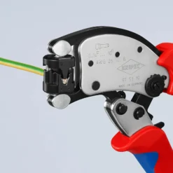 Knipex Selbsteinst. Crimpzange für Aderendhülsen verchromt, mit Mehrkomponenten-Hüllen 200 mm - 975319