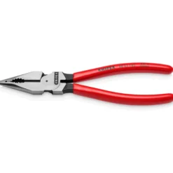 Knipex Spitz-Kombizange mit Kunststoff überzogen schwarz atramentiert 185 mm - 0821185