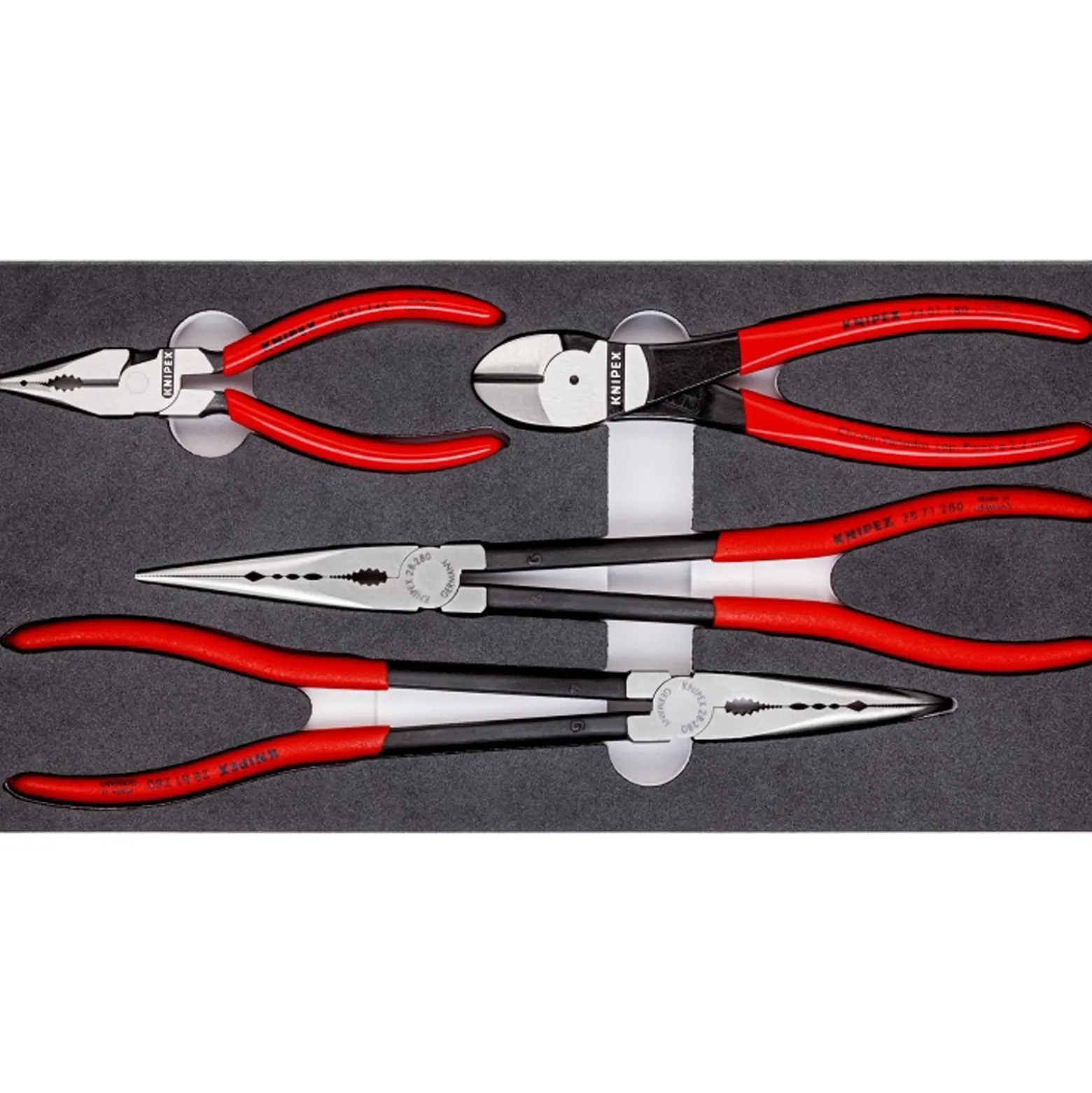 Knipex Zangen-Set 4tlg. in Schaumstoffeinlage - 002001V16