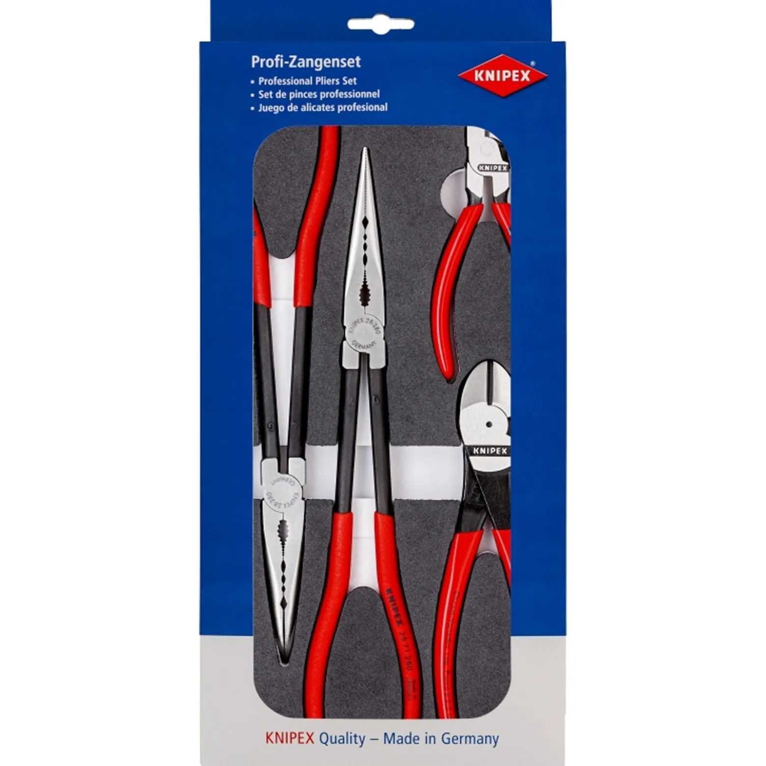 Knipex Zangen-Set 4tlg. in Schaumstoffeinlage - 002001V16