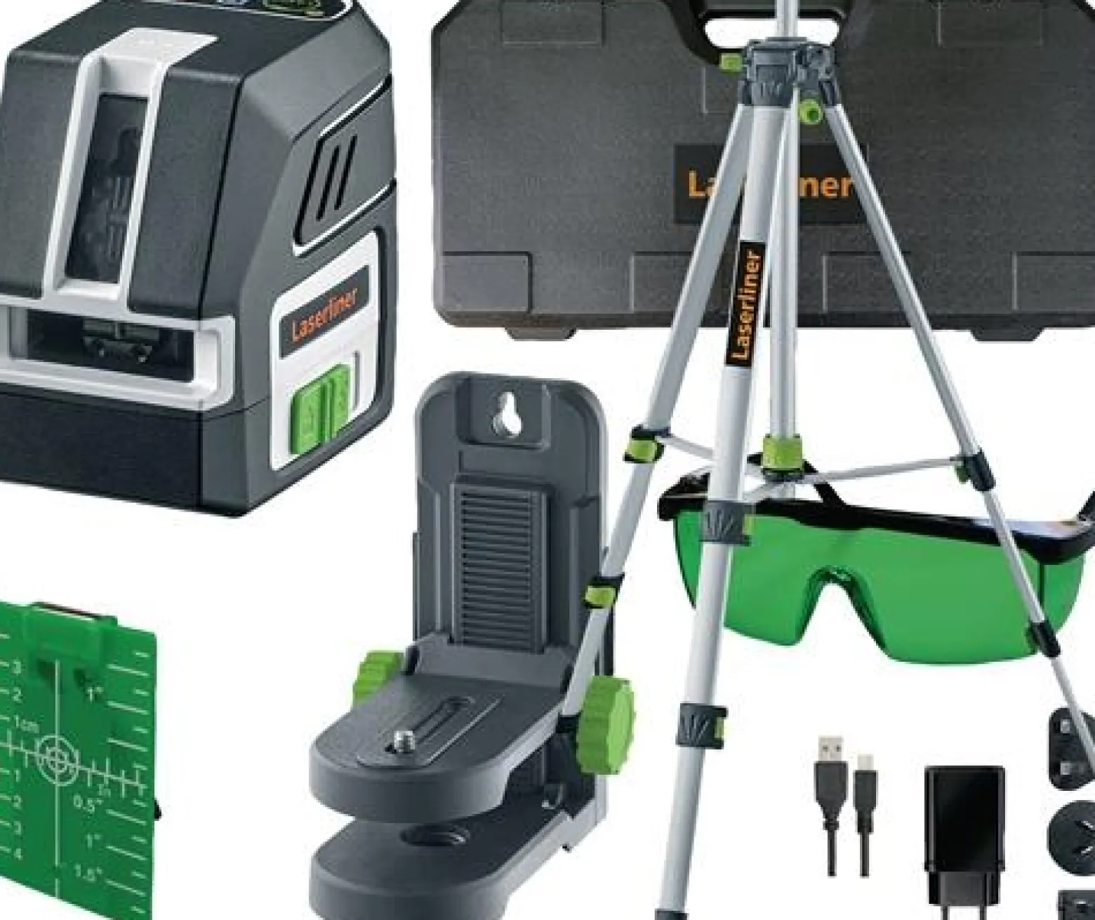 Kreuzlinienlaser PocketCross-Laser 2G ± 3,5Grad ± 0,3 mm/m 55m Kompaktstativ