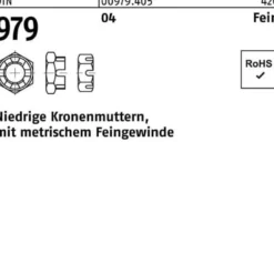 Kronenmutter DIN 979 niedrig M42x3 Automatenstahl 1 Stück