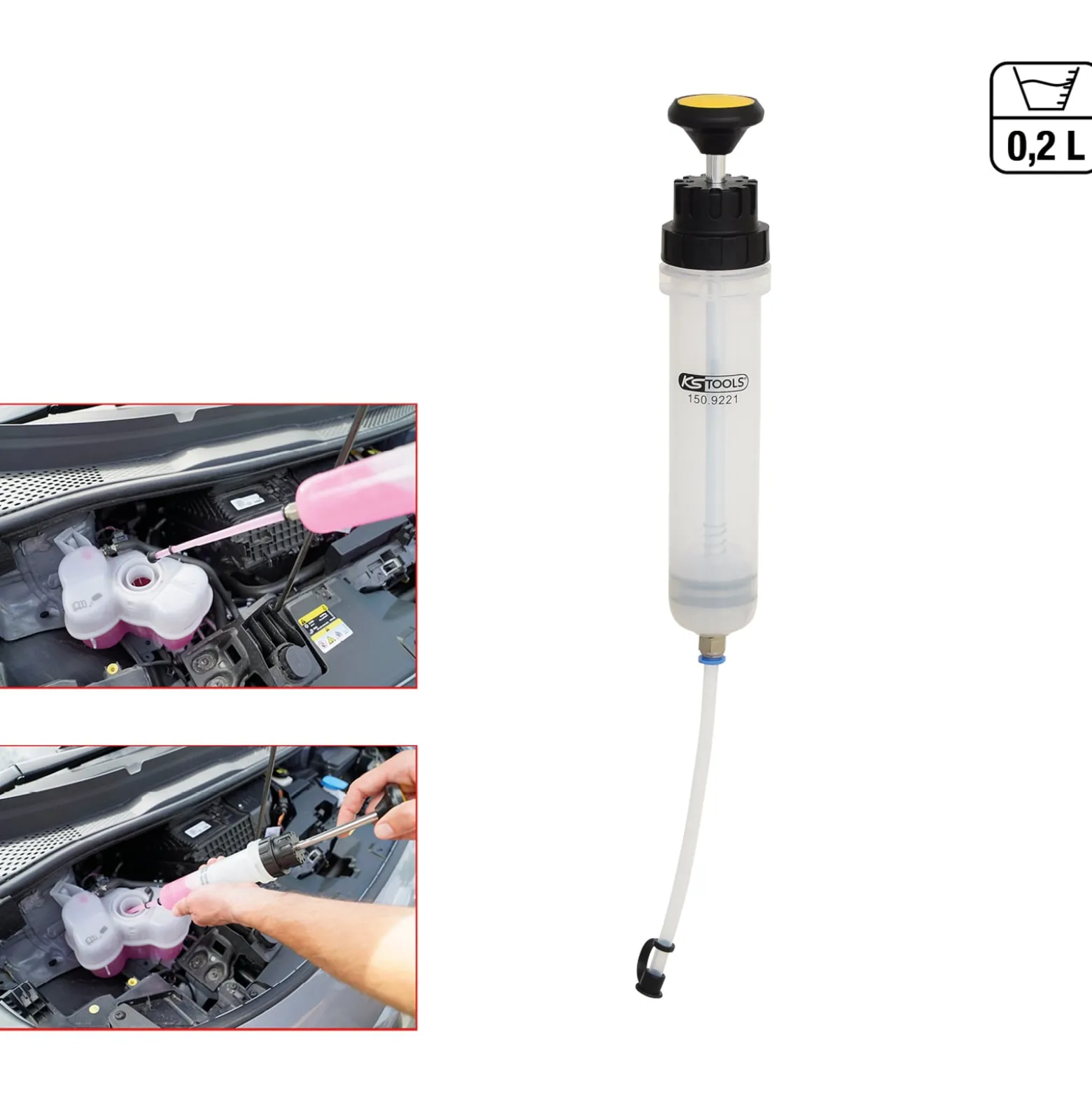 KS TOOLS Absaug- und Füllhandpumpe 0,2 l - 150.9221