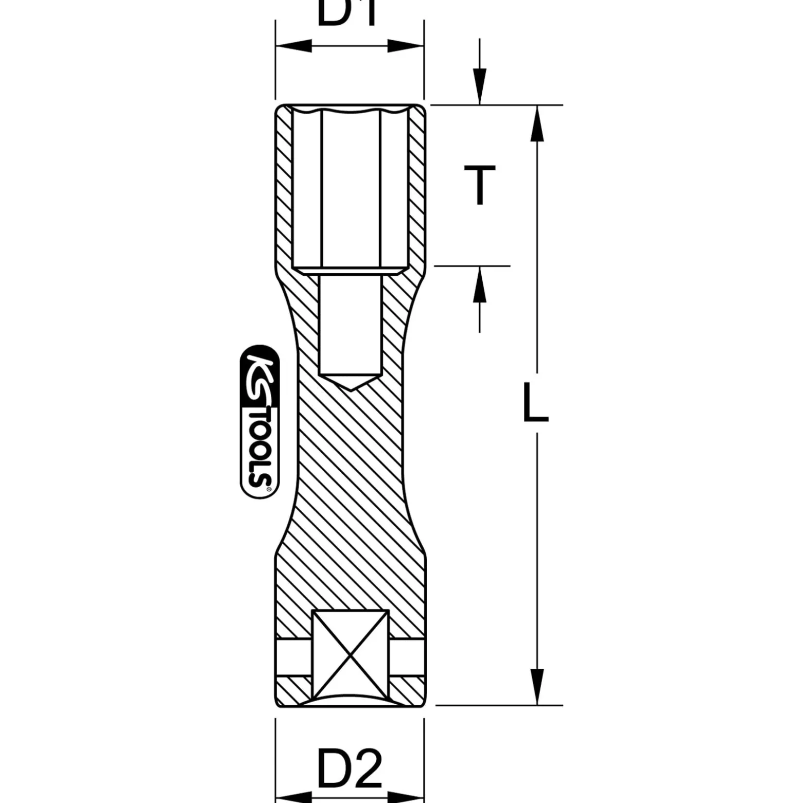 KS TOOLS 1/2" Alu-Felgen Kraft-Stecknuss XL 17 mm - 515.2040