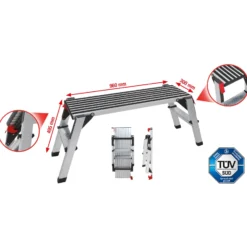 KS TOOLS Aluminium-Sicherheits-Laufbühne L 1.270 x B 446 x H 495 mm - 800.0960