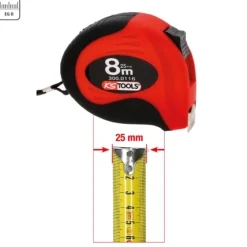 KS TOOLS Bandmaß mit Feststeller schwarz-rot 8m - 300.0116