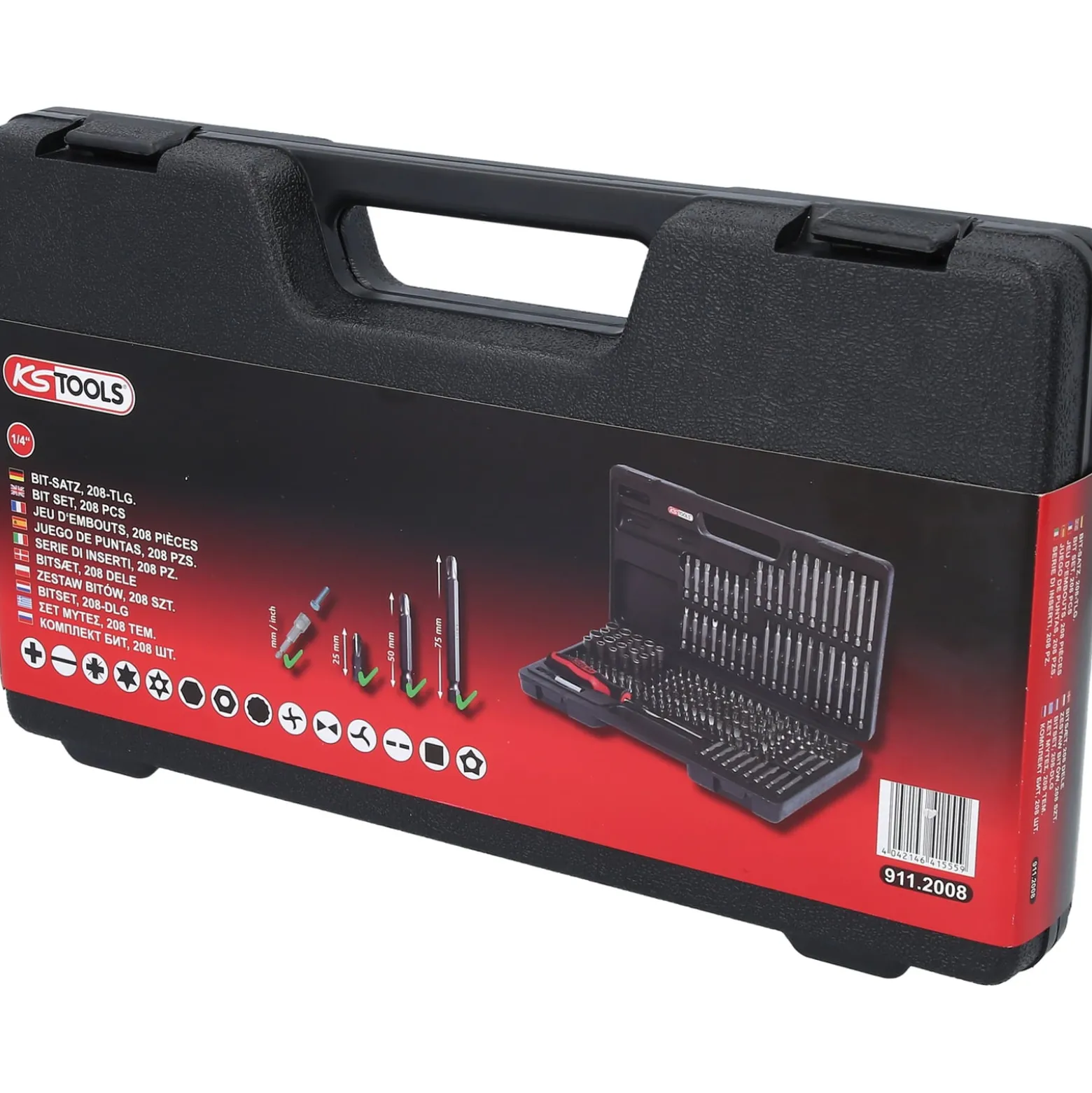 KS TOOLS 1/4" Bit-Satz 208tlg. - 911.2008