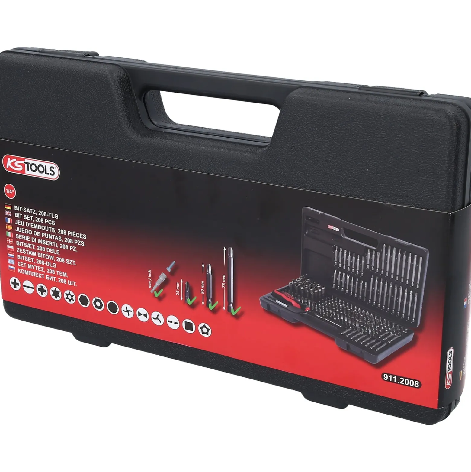 KS TOOLS 1/4" Bit-Satz 208tlg. - 911.2008