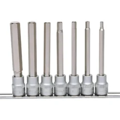 KS TOOLS 3/8" Bit-Stecknuss-Satz Innensechskant lang 7tlg. - 911.1560