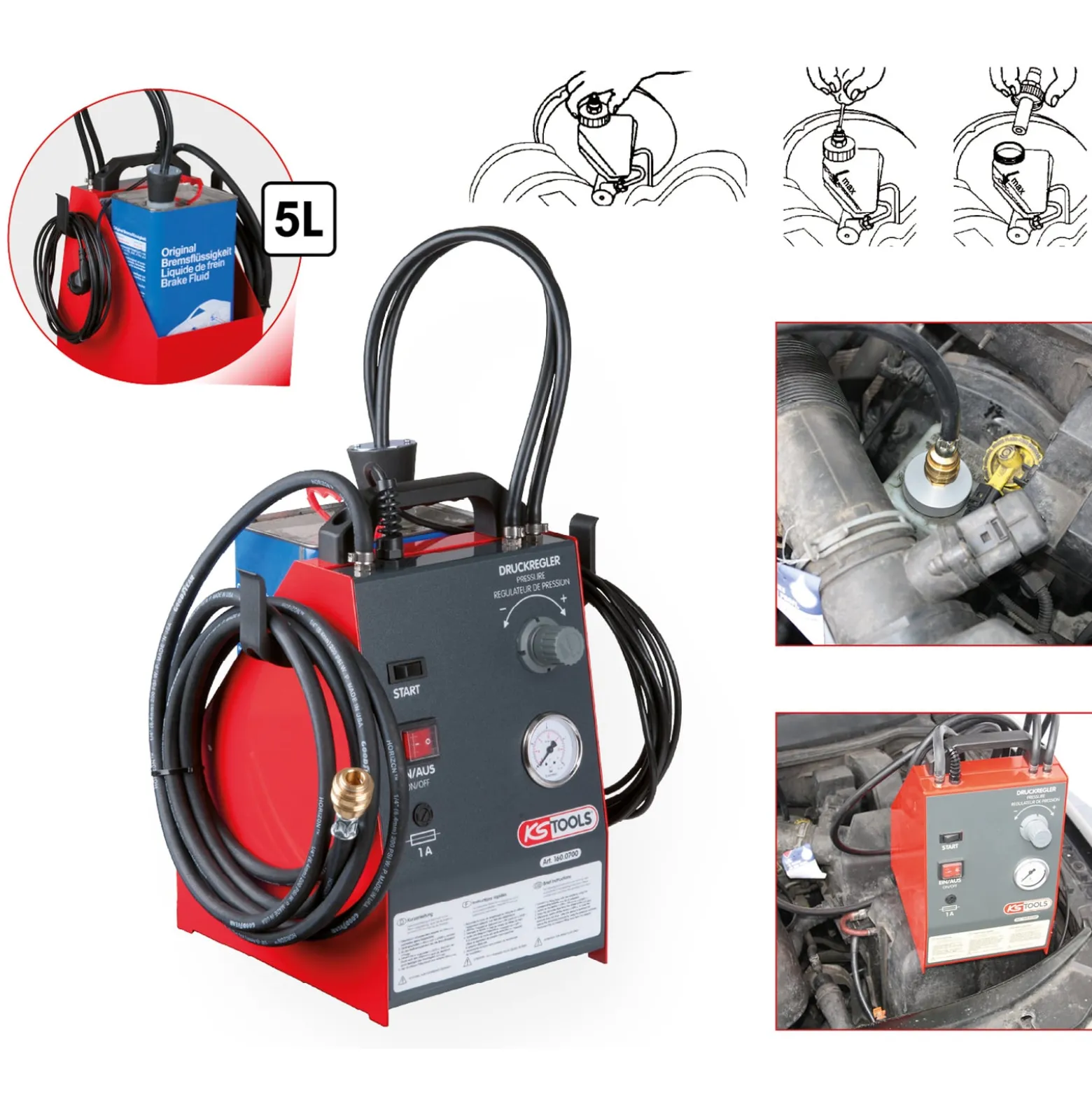 KS TOOLS Bremsenwartungsgerät KS5 5 l - 160.0700