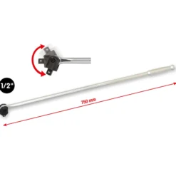 KS TOOLS 1/2" Chromeplus Gelenk-Steckgriff 760 mm - 918.1293
