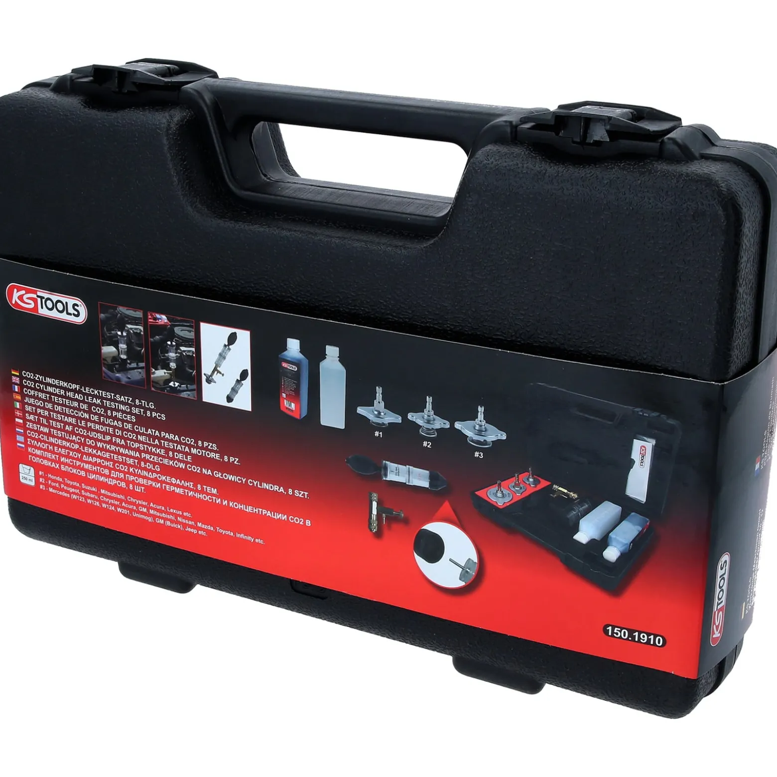 KS TOOLS CO2-Zylinderkopf-Lecktest-Satz 8tlg. - 150.1910