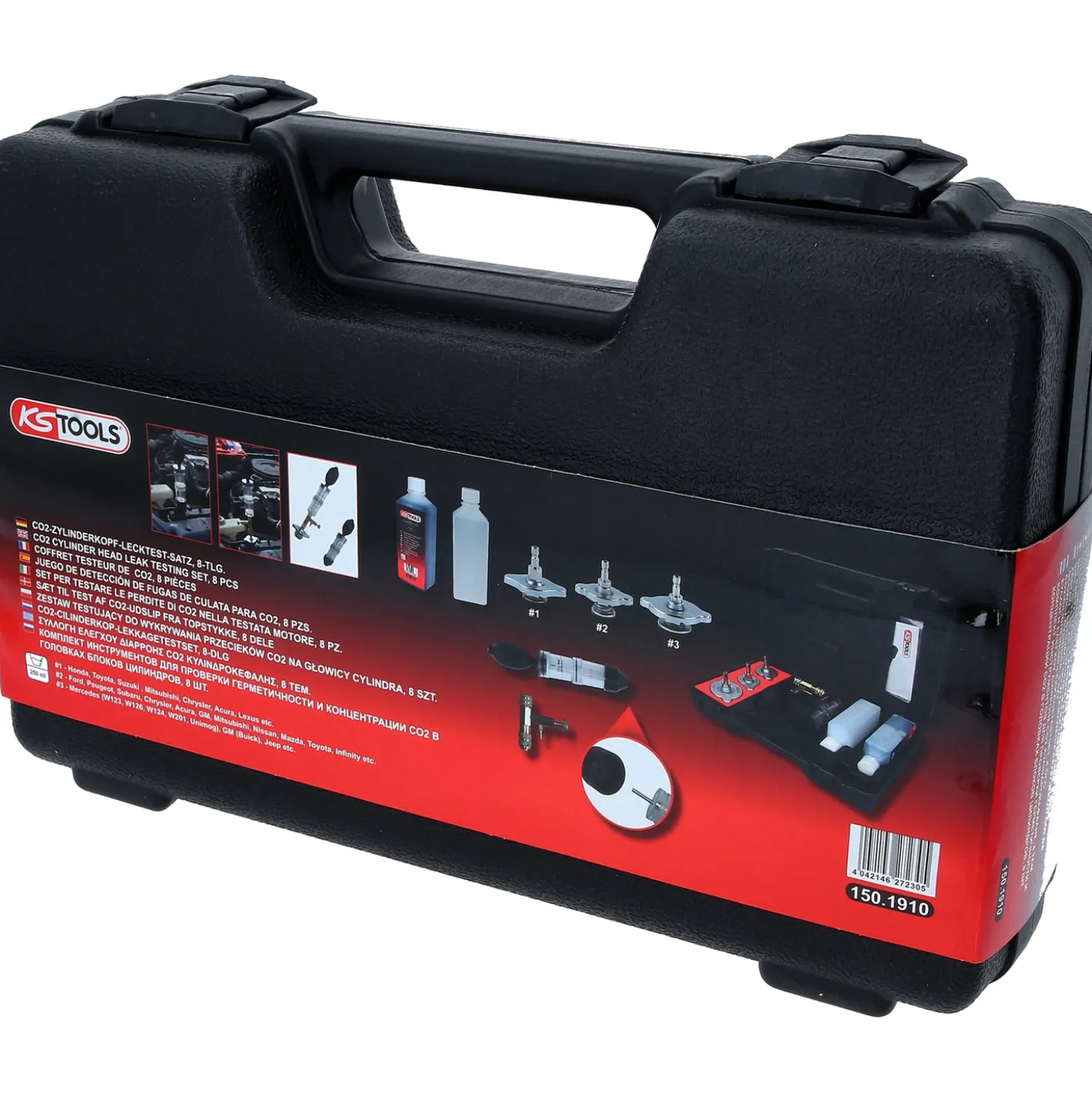 KS TOOLS CO2-Zylinderkopf-Lecktest-Satz 8tlg. - 150.1910