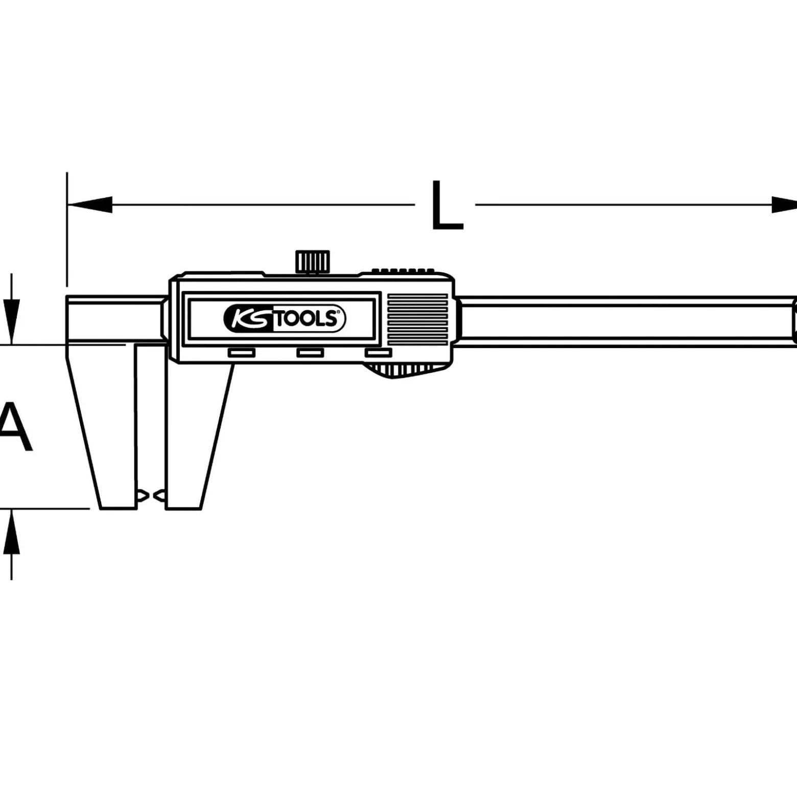 KS TOOLS Digital-Bremsscheiben-Messschieber 0-60 mm 160 mm - 300.0540