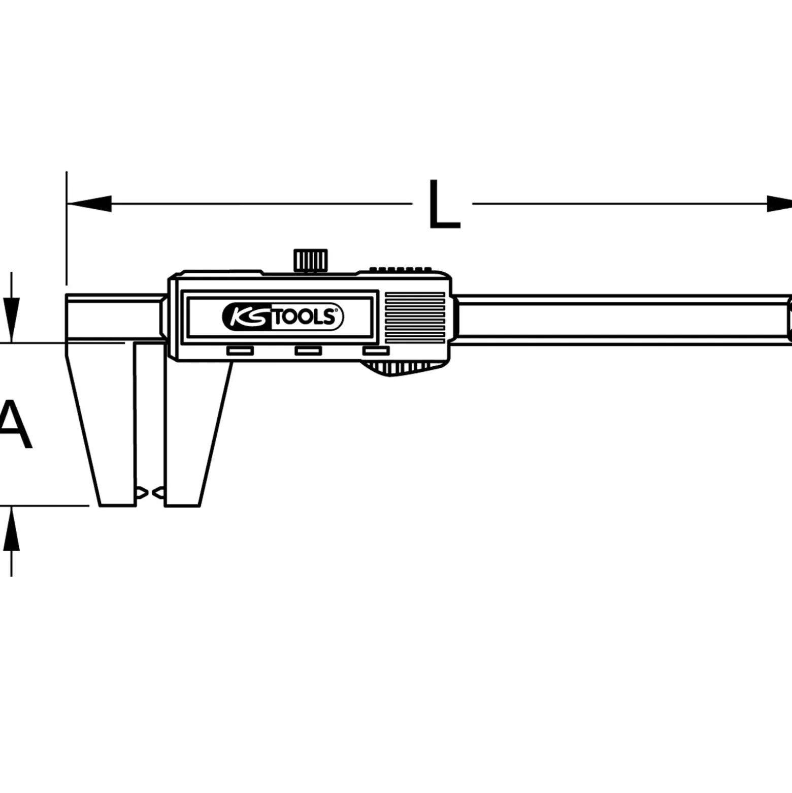 KS TOOLS Digital-Bremsscheiben-Messschieber 0-60 mm 160 mm - 300.0540