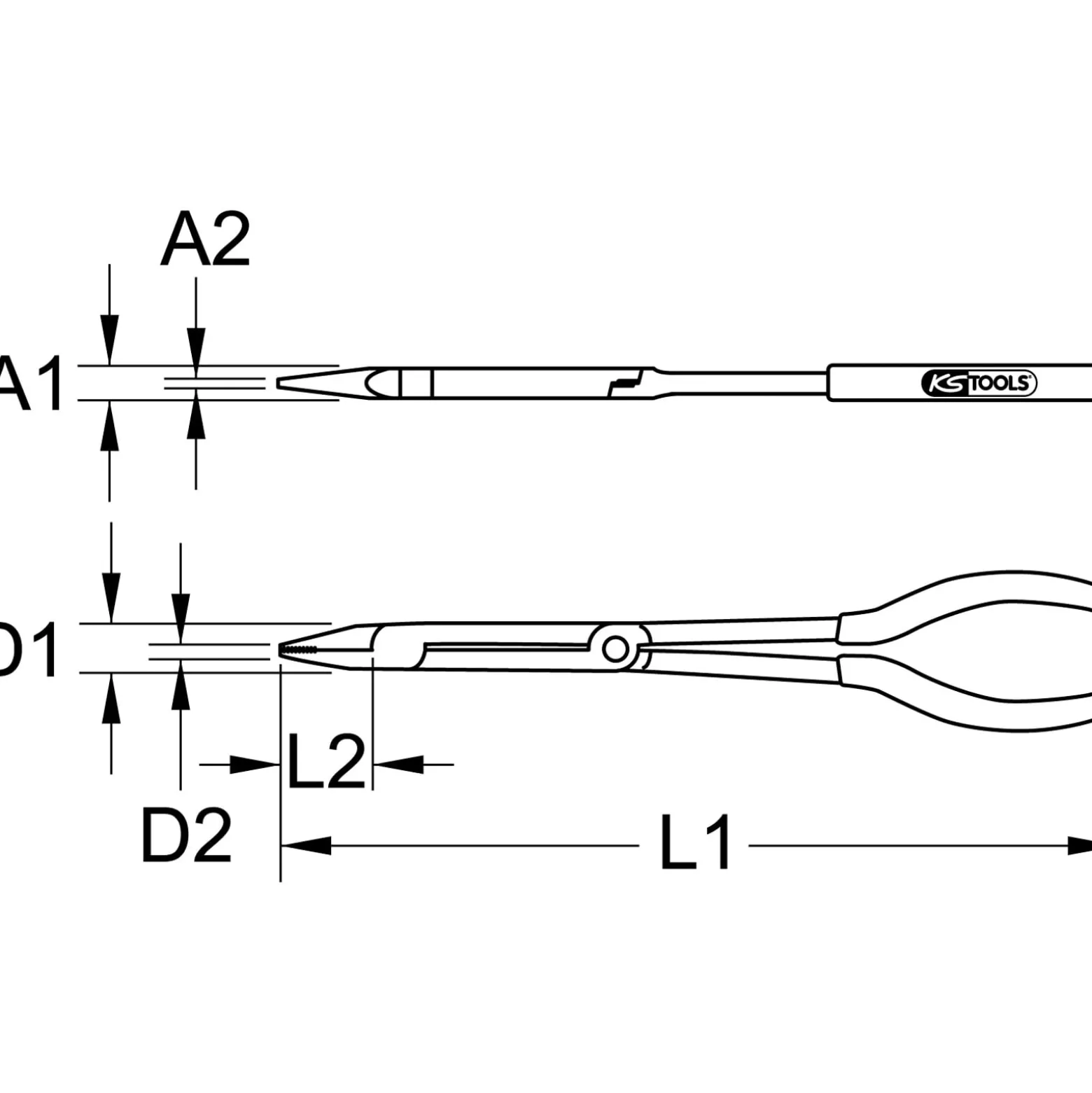 KS TOOLS Doppelgelenk-Flachzange XL - 500.7161