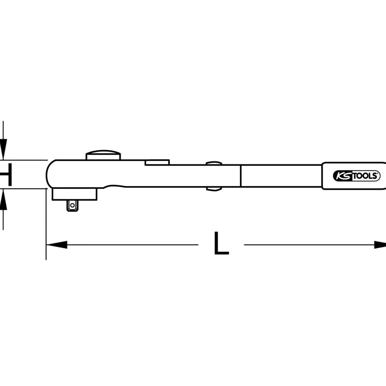 KS TOOLS 1/2" Drehmomentschlüssel mit Schutzisolierung und Umschalt-Ratschenkopf 20 - 100 Nm - 117.1302