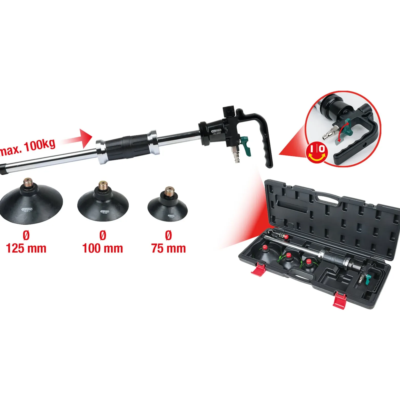 KS TOOLS Druckluft-Ausbeulhammer-Satz 5tlg. - 140.2080