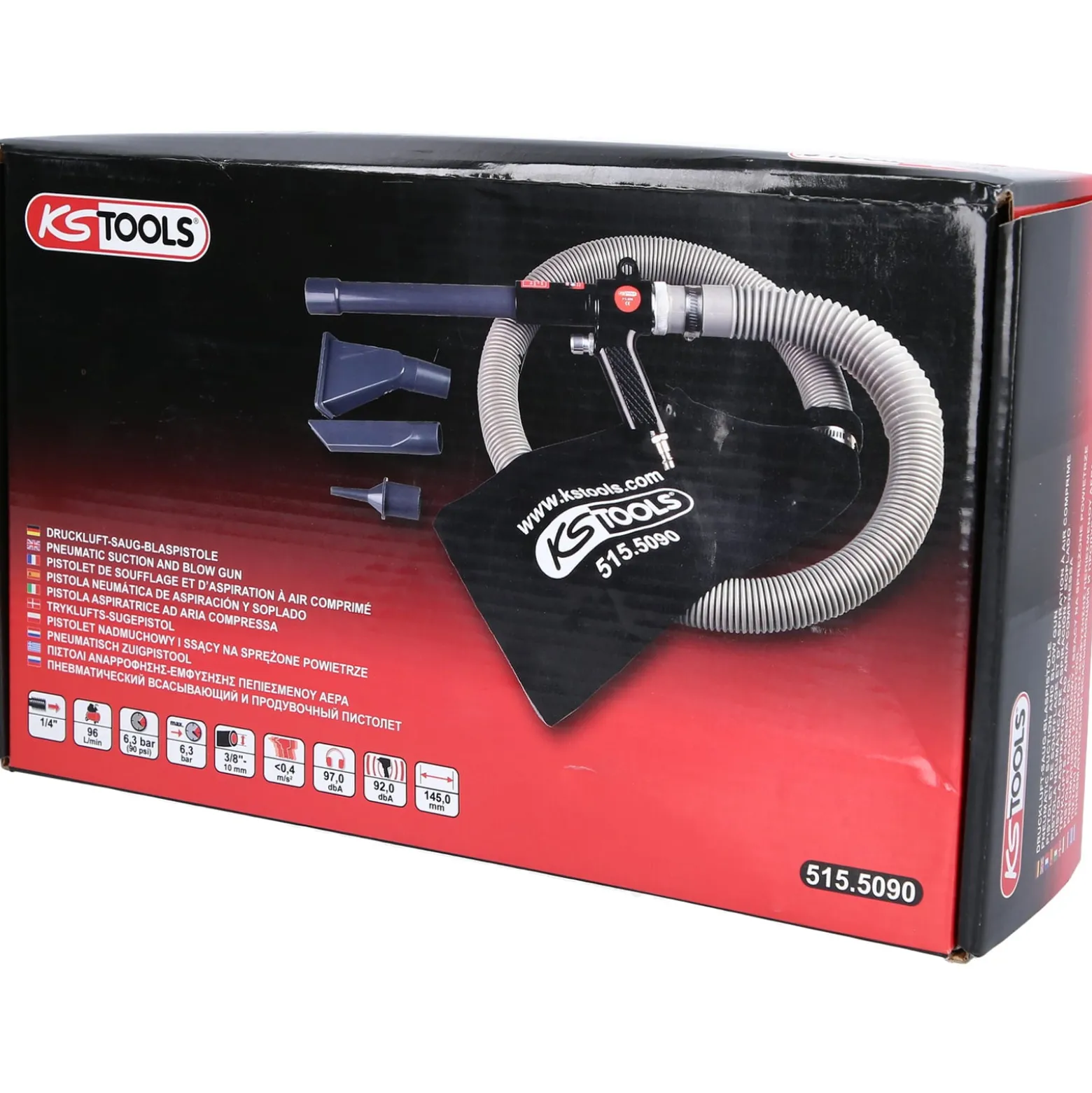 KS TOOLS Druckluft-Saug-Blaspistole 145 mm - 515.5090