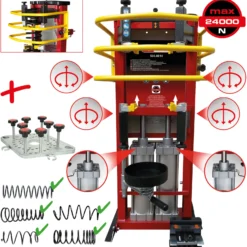 KS TOOLS Druckluft-Stand-Federspanner mit Doppel-Zylinder inkl. Adapterplatte - 500.8815