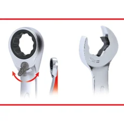 KS TOOLS DUO GEARplus Ringmaulschlüssel Maul-Ratschenfunktion 8 mm umschaltbar - 503.5908