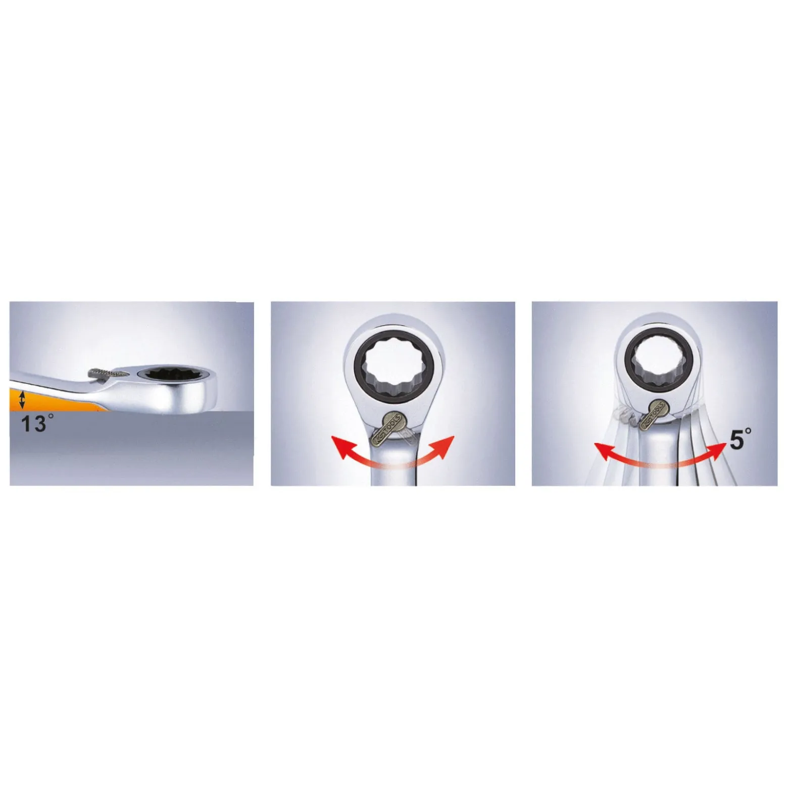 KS TOOLS DUO GEARplus Ringmaulschlüssel Maul-Ratschenfunktion 17 mm umschaltbar - 503.5917