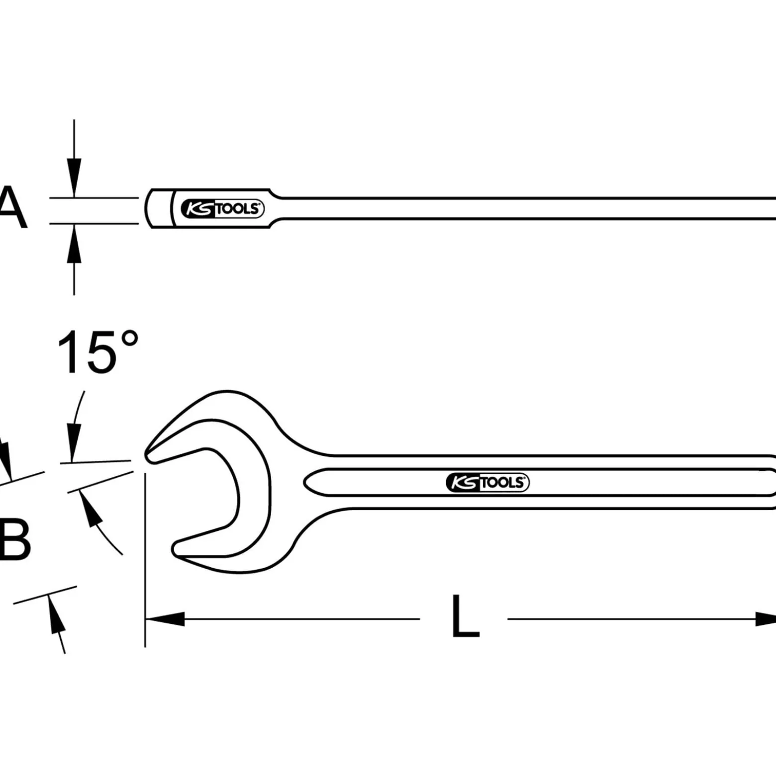 KS TOOLS Einmaul-Kraftschlüssel 55 mm - 517.0555