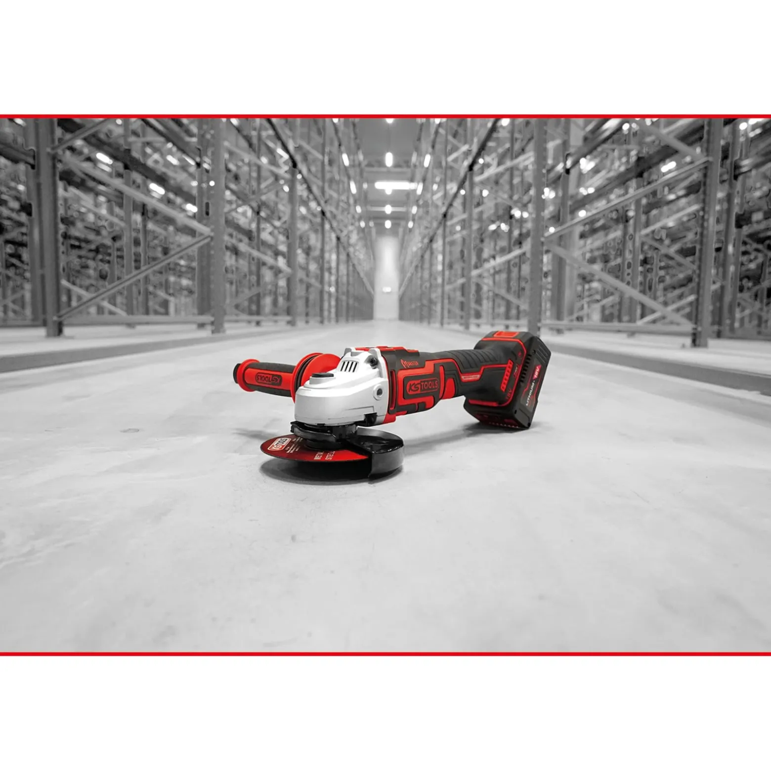 KS TOOLS eMONSTER Brushless-Akku-Winkelschleifer-Satz 4tlg. - 515.6200