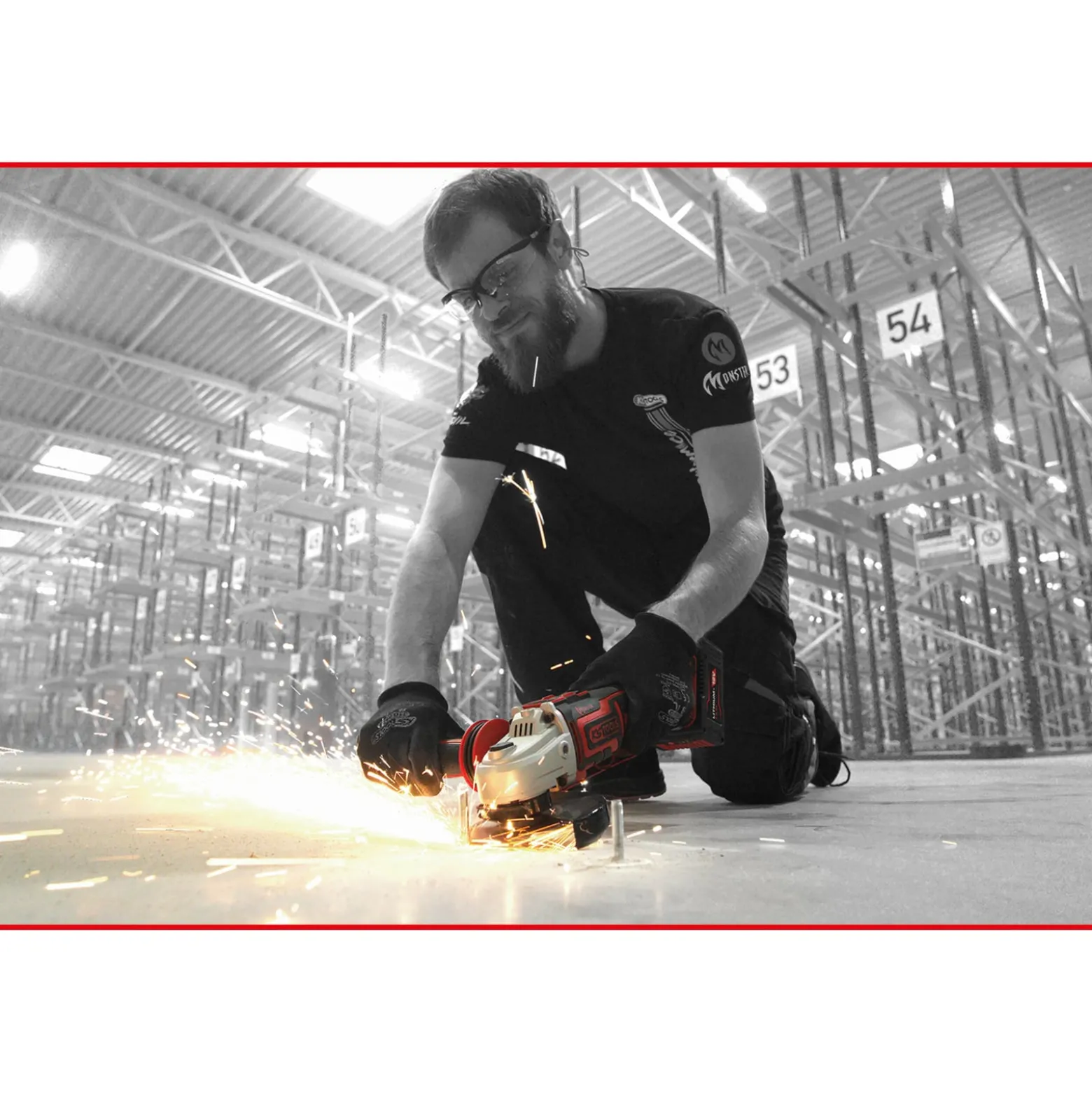 KS TOOLS eMONSTER Brushless-Akku-Winkelschleifer-Satz 4tlg. - 515.6200