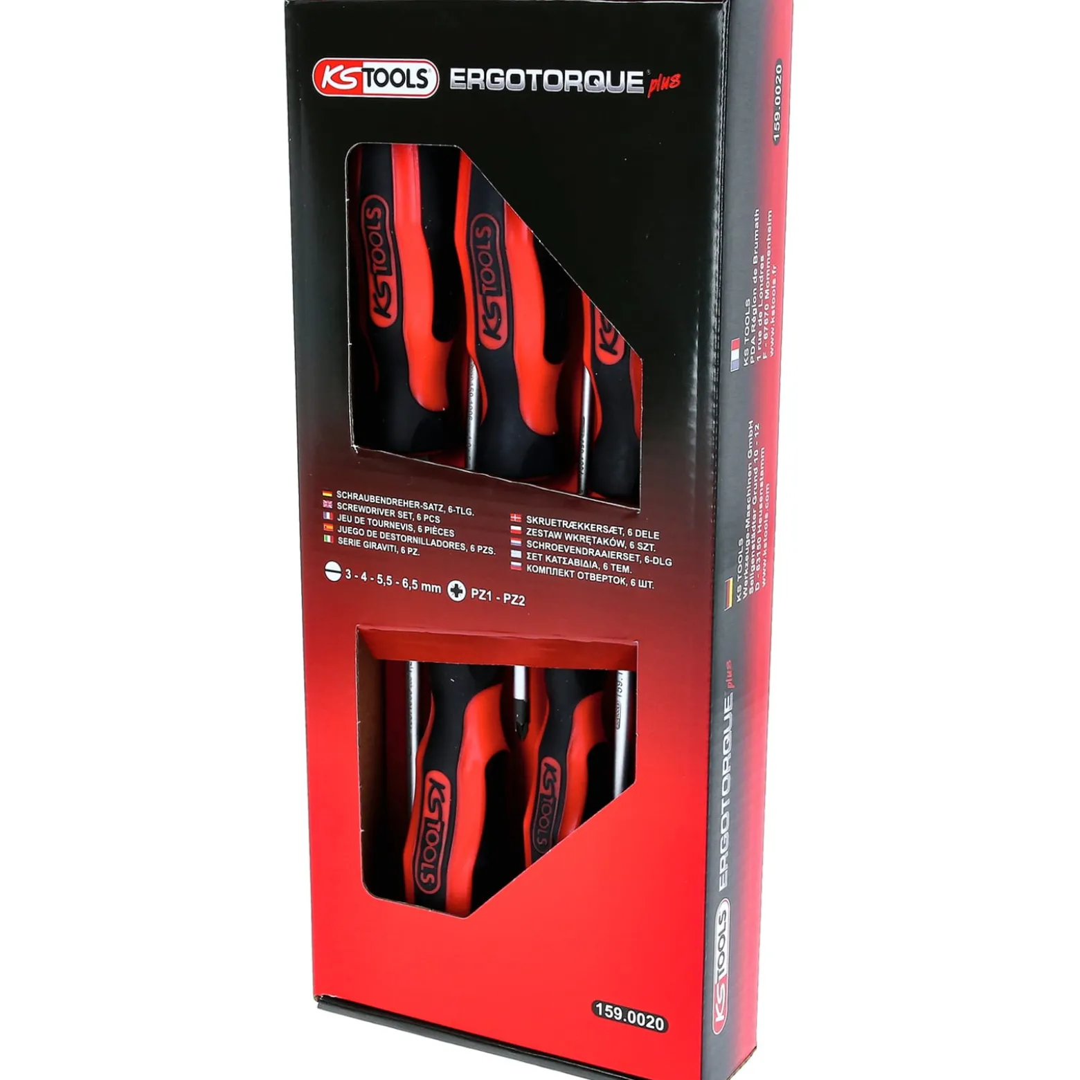 KS TOOLS ERGOTORQUEplus Schraubendreher-Satz 6tlg. Schlitz PZ - 159.0020